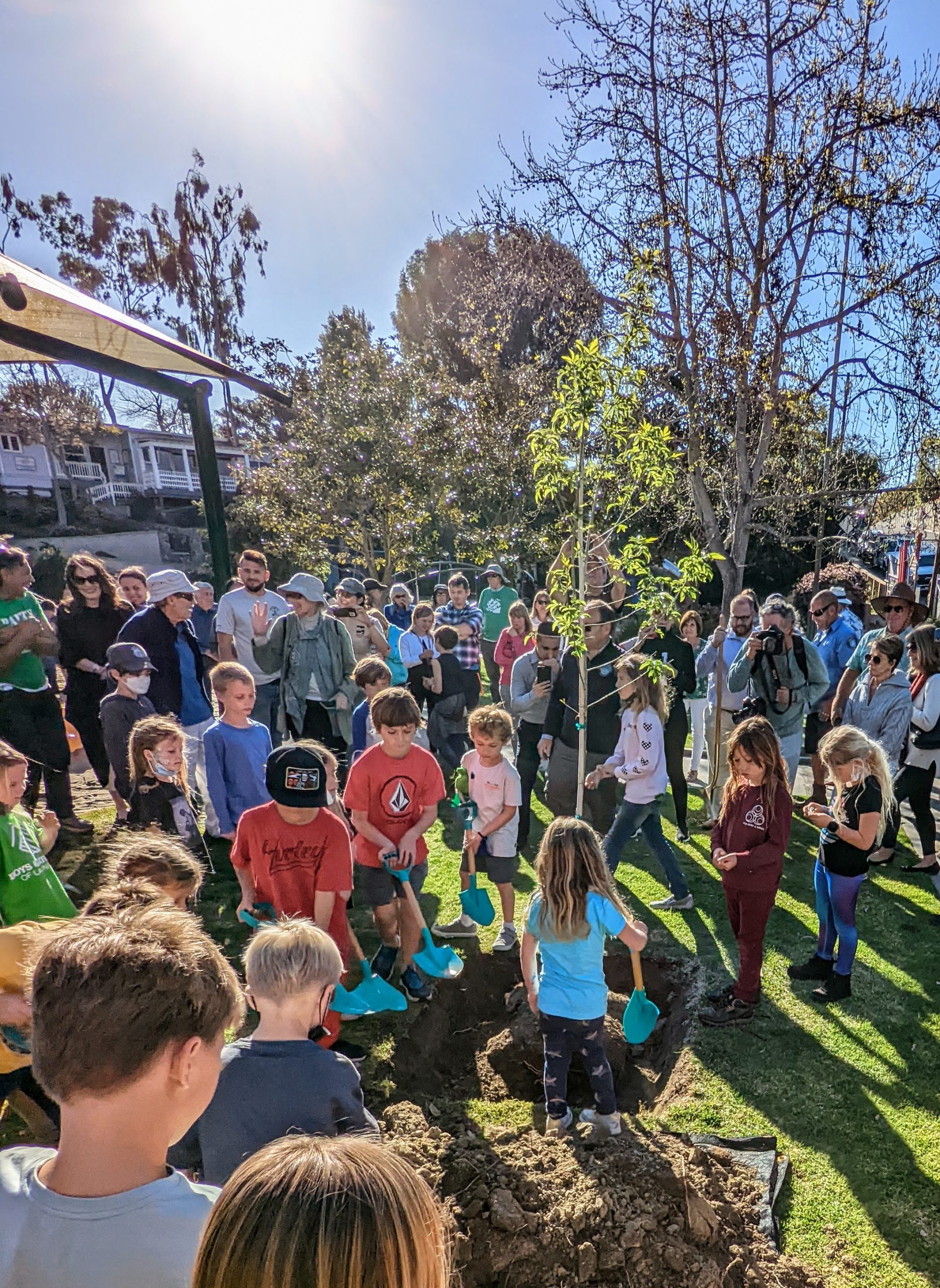 PXL_20220307_235026899 Tree planting at Arbor Day celebration in Bluebird Park