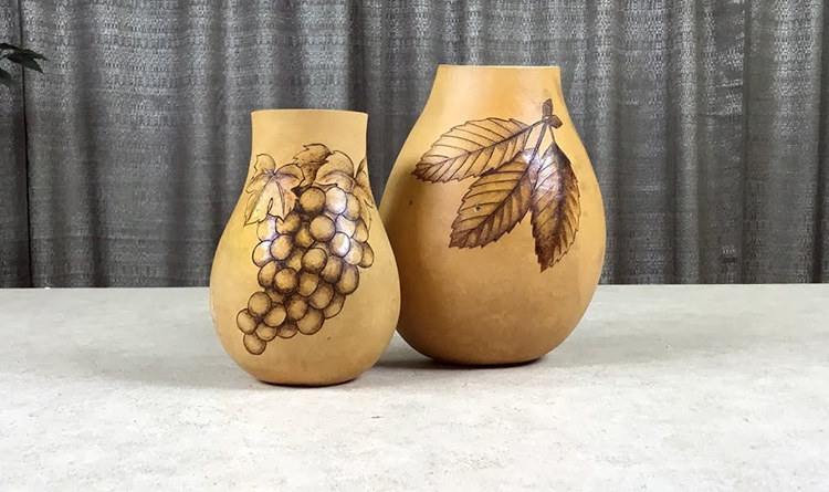 To samples of a gourd burning craft